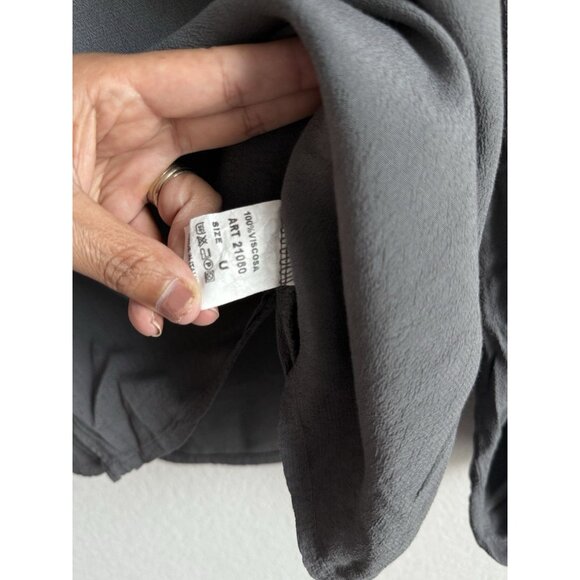 CobbleStone Blouse Women’s M/L Gray Balloon Sleeve Italy Priya Top Minimalist - Picture 13 of 16